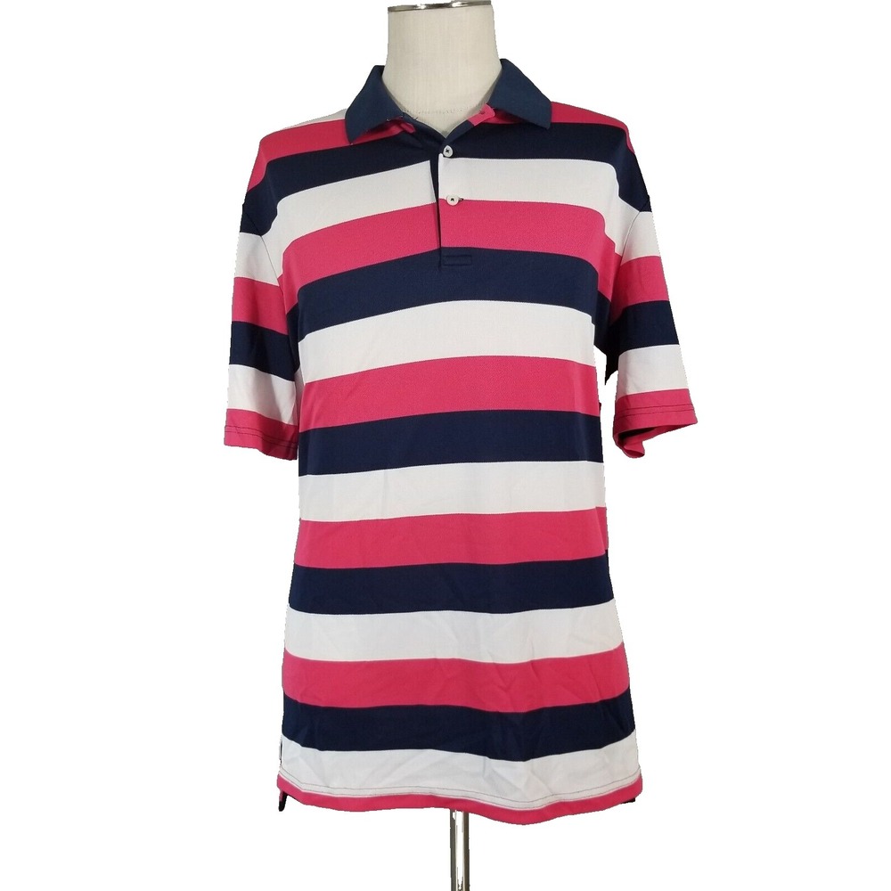 Ralph Lauren RLX golf polo shirt mens XL  X large white blue red Dri-Fit stretch